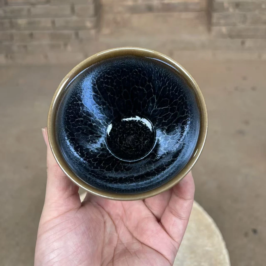 建盏主人杯【蓝莲花】官方指定溯源证书 专用茶具 电烧