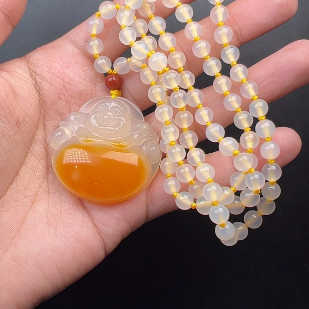 石英质玉（黄龙玉）未镶嵌颈饰