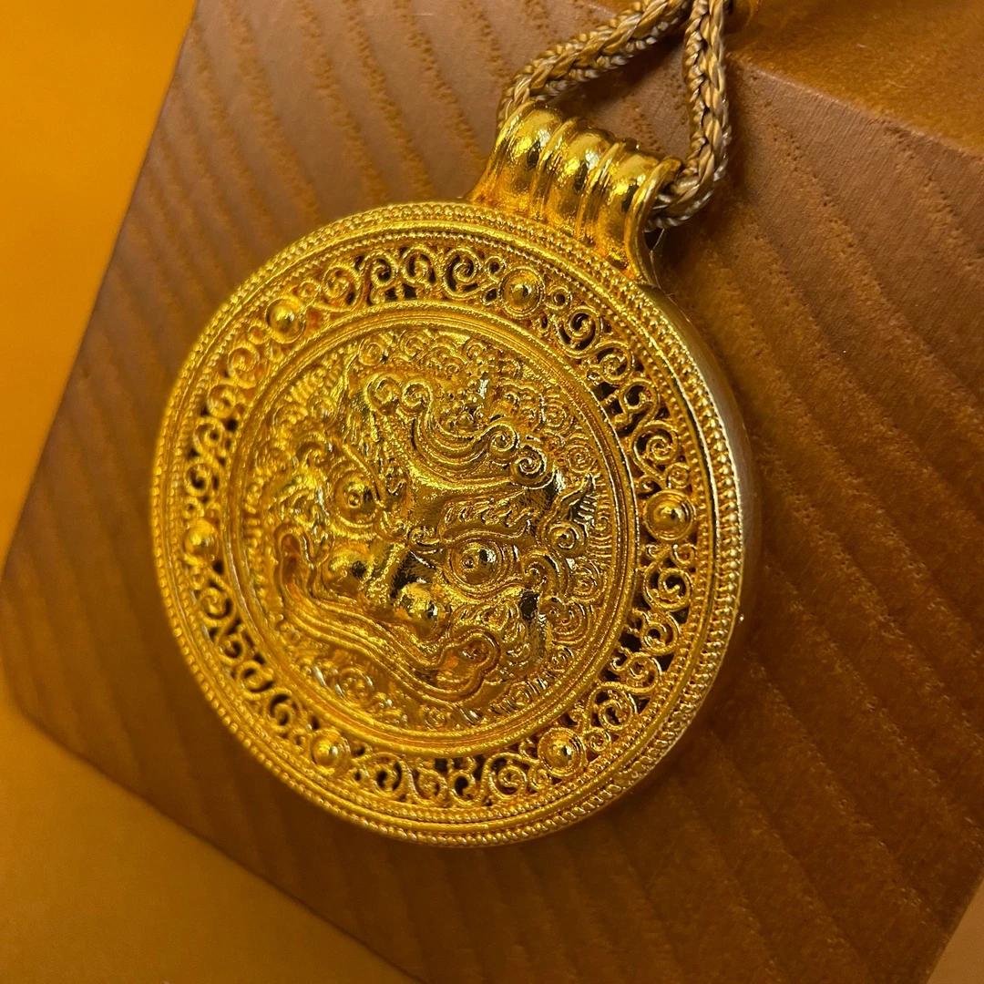 铜合金吊坠 貔貅罗盘吊坠项链韦雪同款手工复古双面百搭