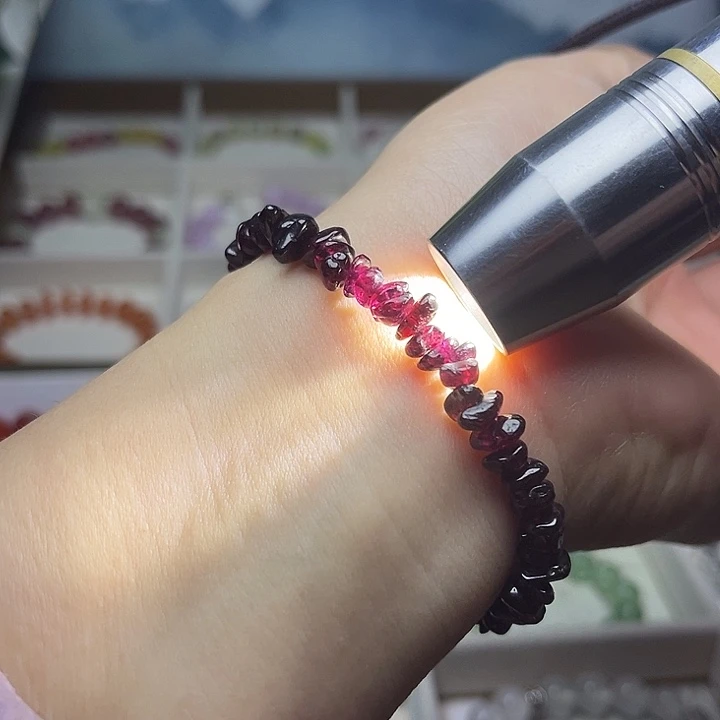 手链未镶嵌石榴石碎石石榴石手链