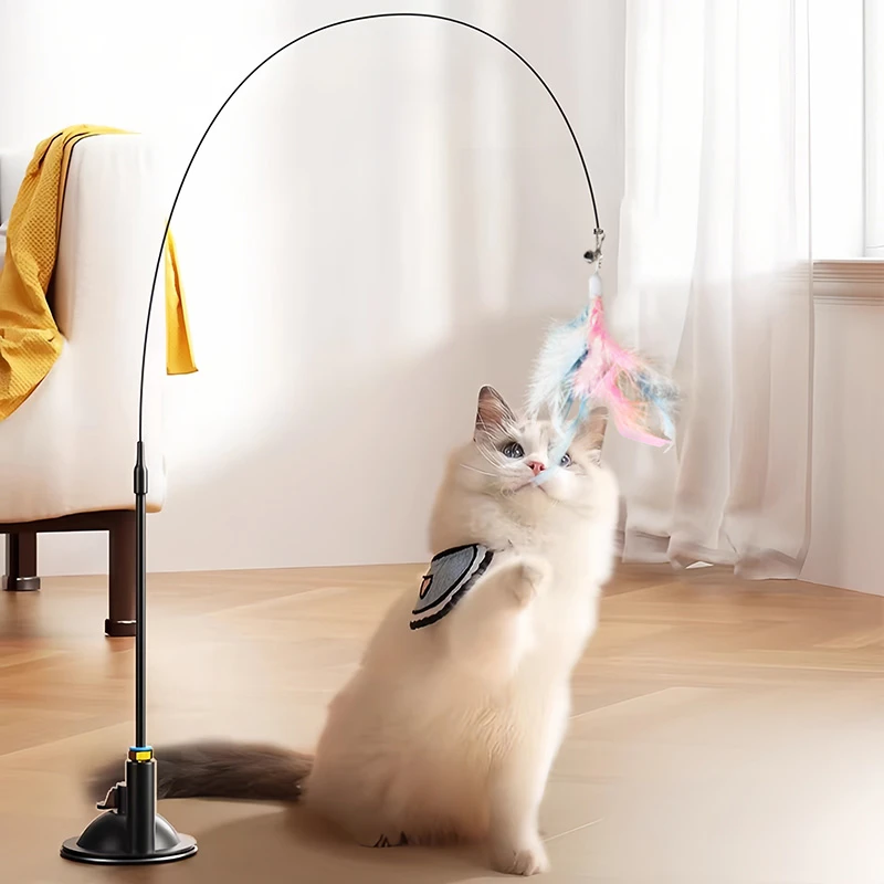 吸盘逗猫棒耐咬耐用猫咪玩具自嗨解闷猫玩具小猫逗猫神器猫猫用品