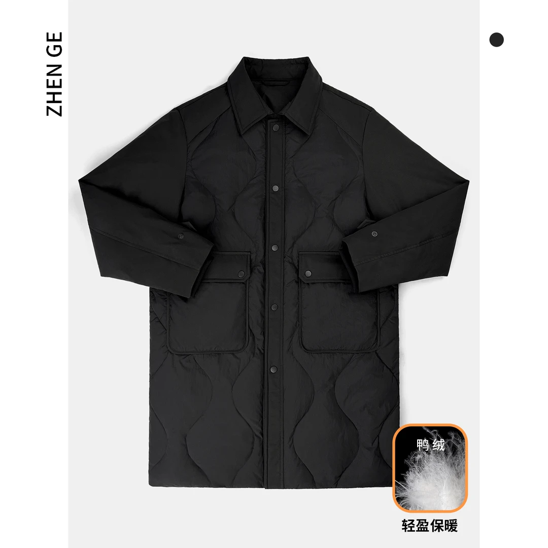 【ZHENGE】新国标白鸭绒 中长款 羽绒服