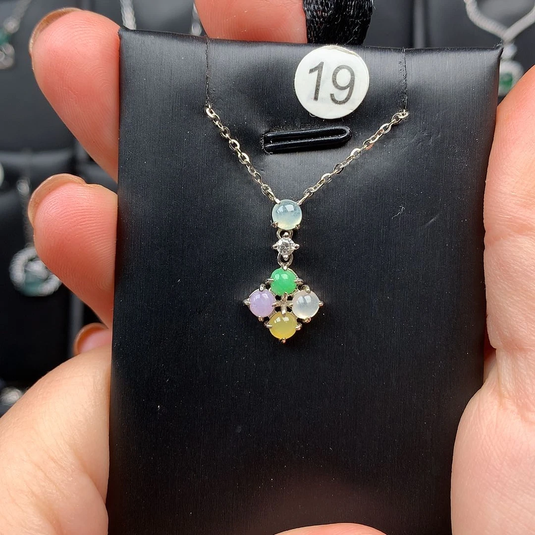 翡翠银S925镶嵌颈饰