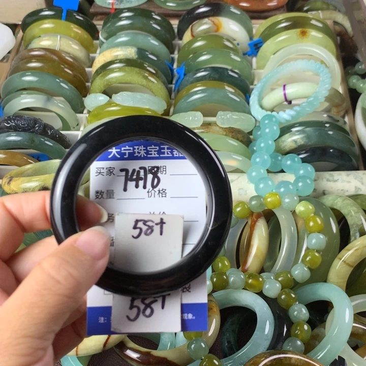 未镶嵌蛇纹石玉手镯7478