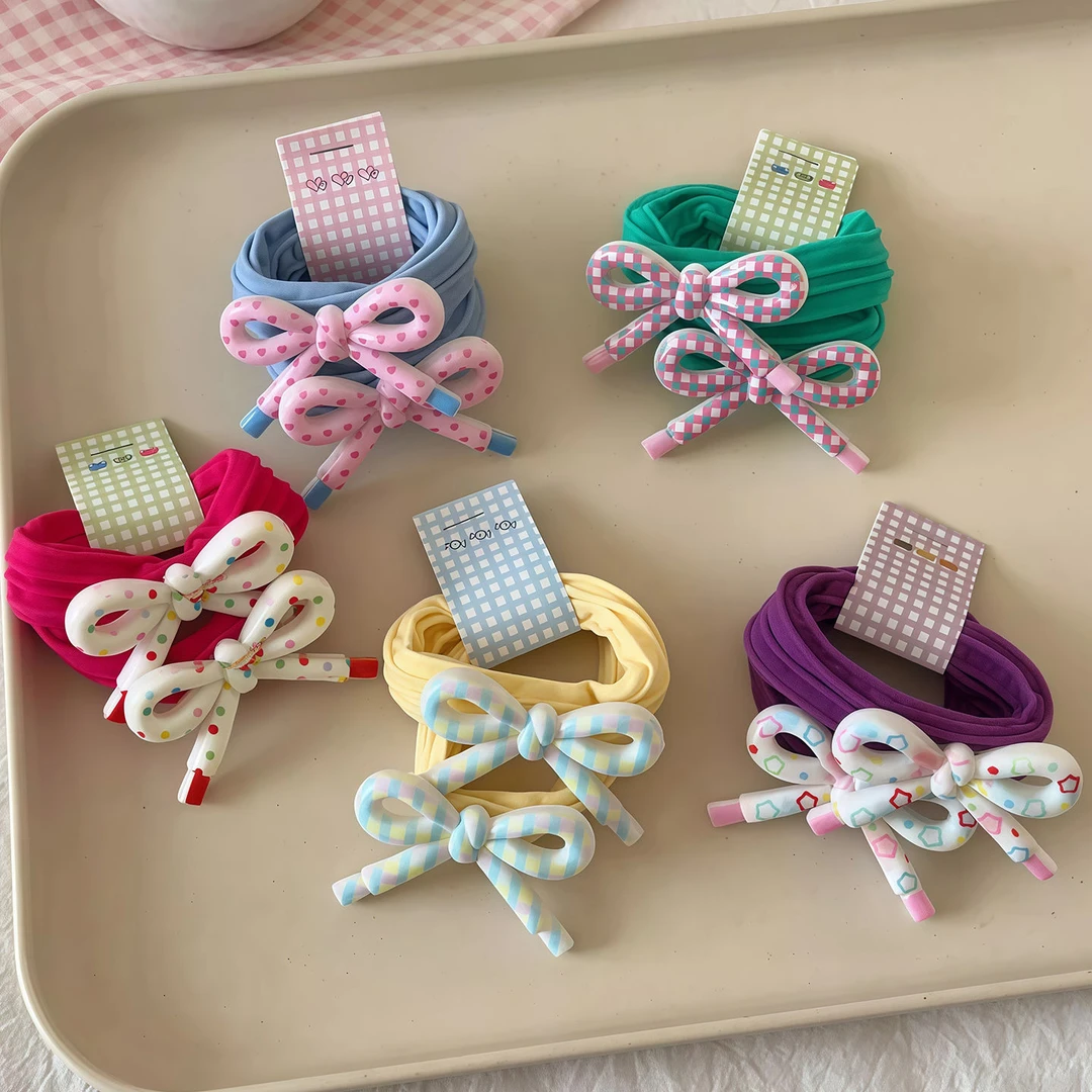 儿童高弹力加粗皮筋小女孩蝴蝶结韩版公主发圈女童高马尾头绳发Z