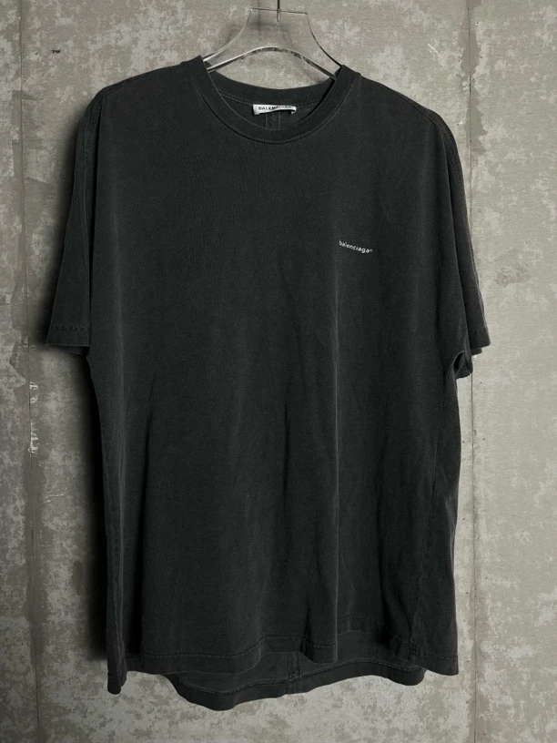 未使用 Balenciaga/巴黎世家 M*1/水洗灰小logo短袖/08012