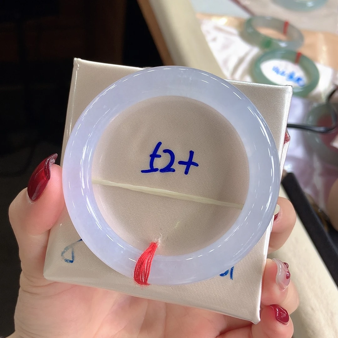 翡翠未镶嵌手镯冰润白月光65号