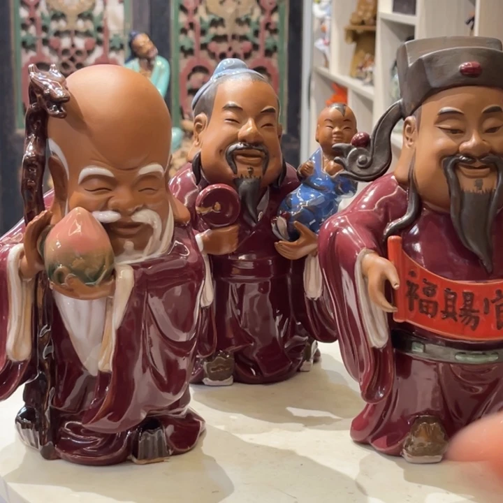 石湾公仔衬托盆景