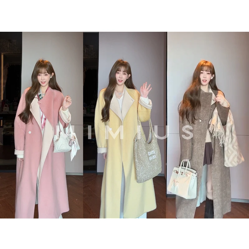 【mimius】七七 经典重磅高级感撞色双面呢大衣（不可机洗） G08265