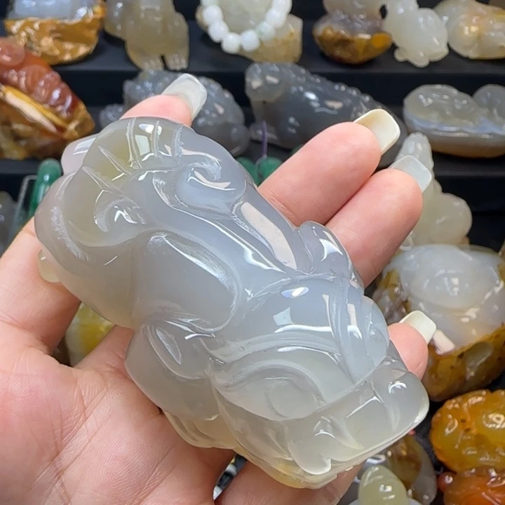 玛瑙/玉髓合金手把件