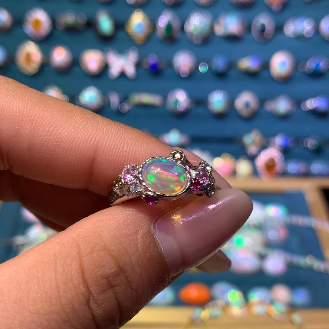 欧泊银S925镶嵌戒指款