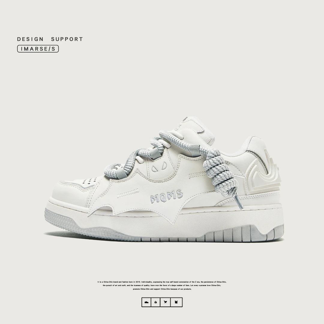 琢家 蝙蝠系列厚底增高白色板鞋子男潮鞋面包鞋男女情侣鞋小白鞋