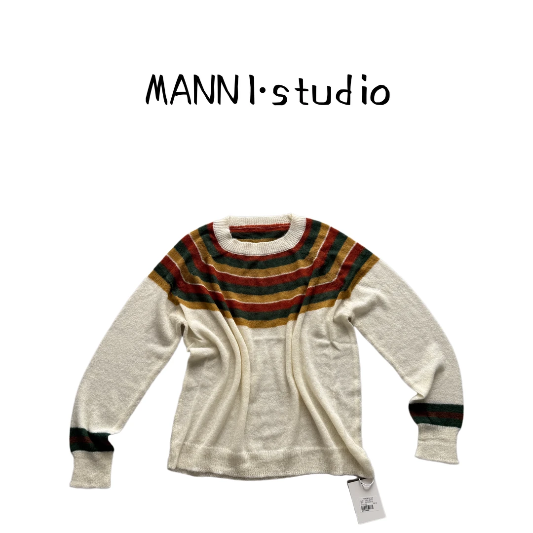 MANNI  复古宽松型针织休闲衫5133