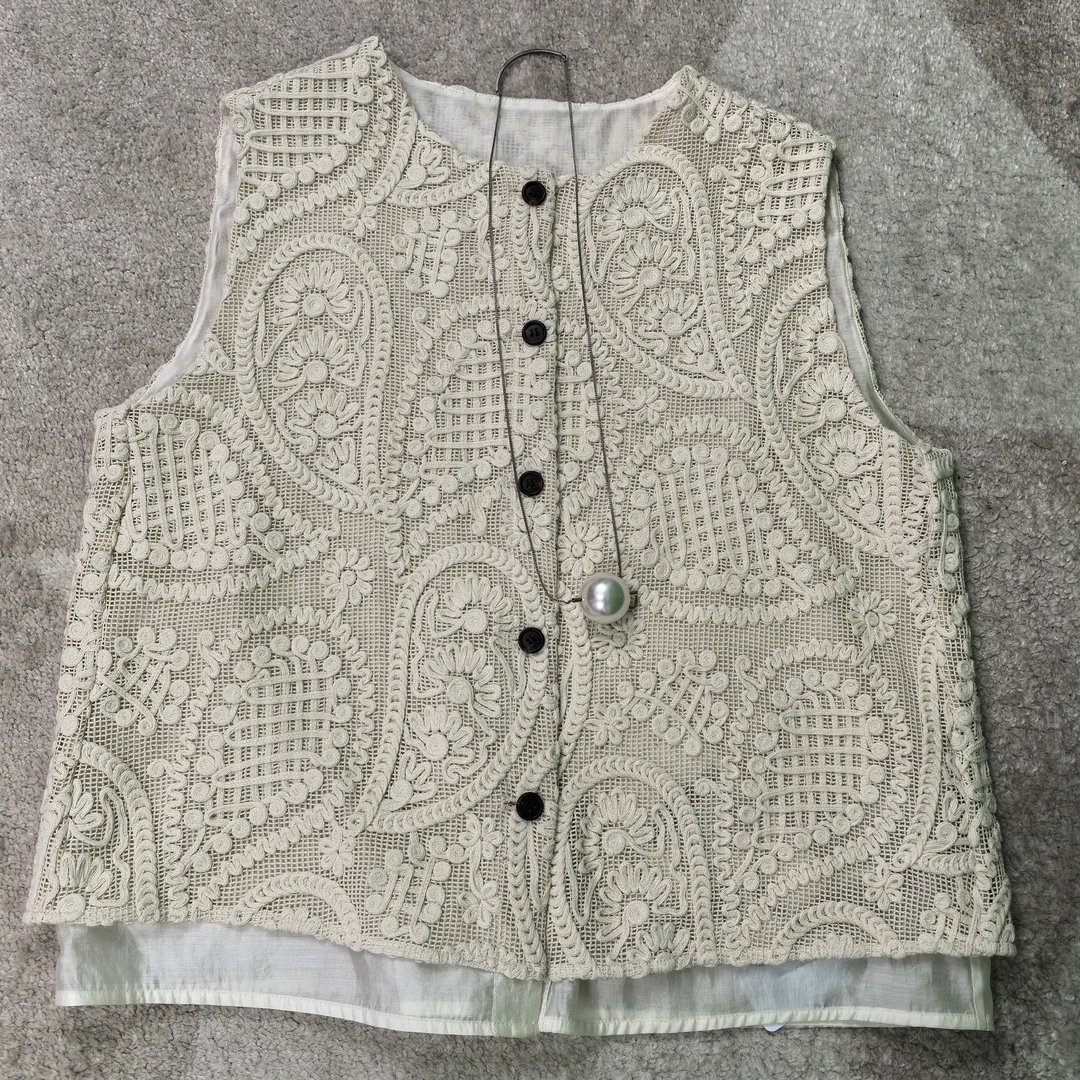 春季常规POLO领夏季女毛针织衫时尚碎花均码休闲针织马甲