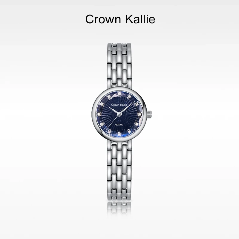Crown Kallie【蓝晶灵】镶钻满天星系列3D菱镜面设计女士腕表ck8116