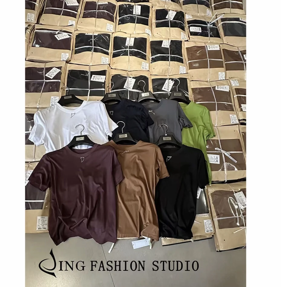 《W一辈子爱》新款5922简约T恤短袖休闲百搭女装上衣圆领时尚打底