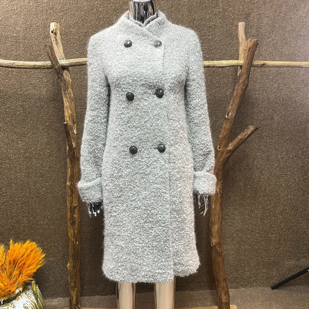 99新 MaxMara weekend 羊毛/马海毛 纯色大衣 165码
