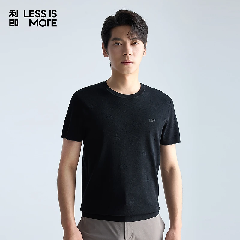 【透气凉爽】利郎LESSISMORE夏季百搭针织上衣时尚针织衫圆领polo