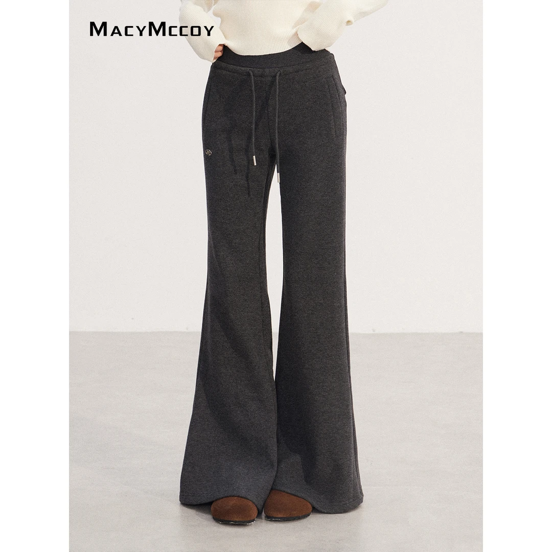 【毛毛专属】MacyMccoy高腰加绒微喇裤冬季显腿长软糯亲肤百搭长裤