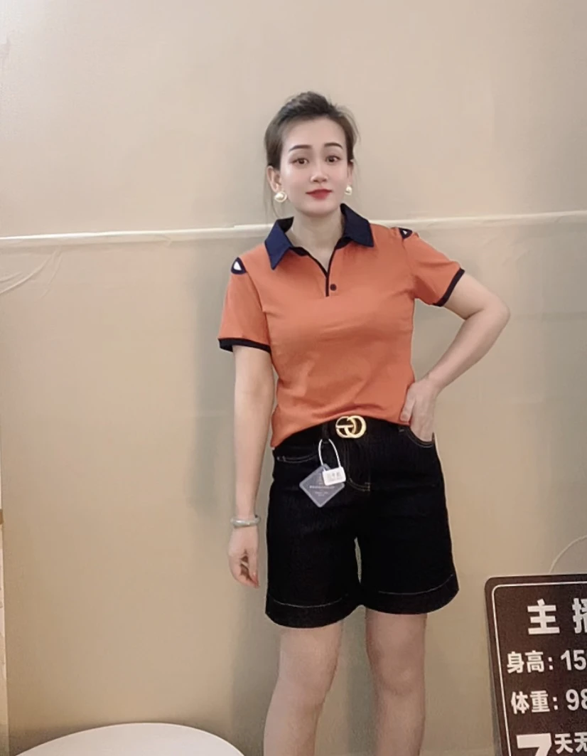 2025新款常规POLO衫翻领撞色气质单衣