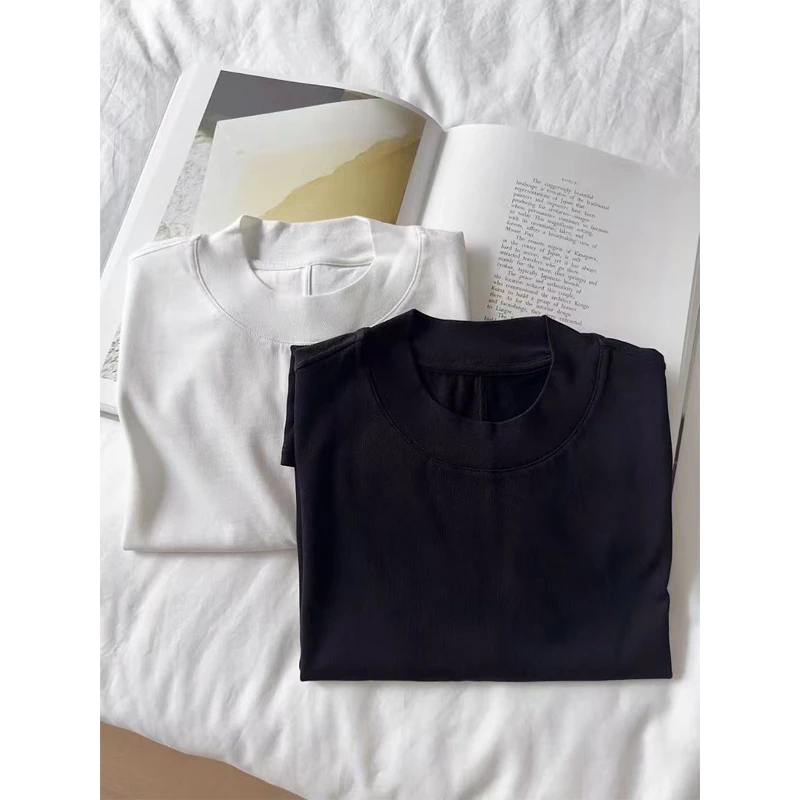 纯棉圆领长袖简约打底纯色T恤079-TXLSCX