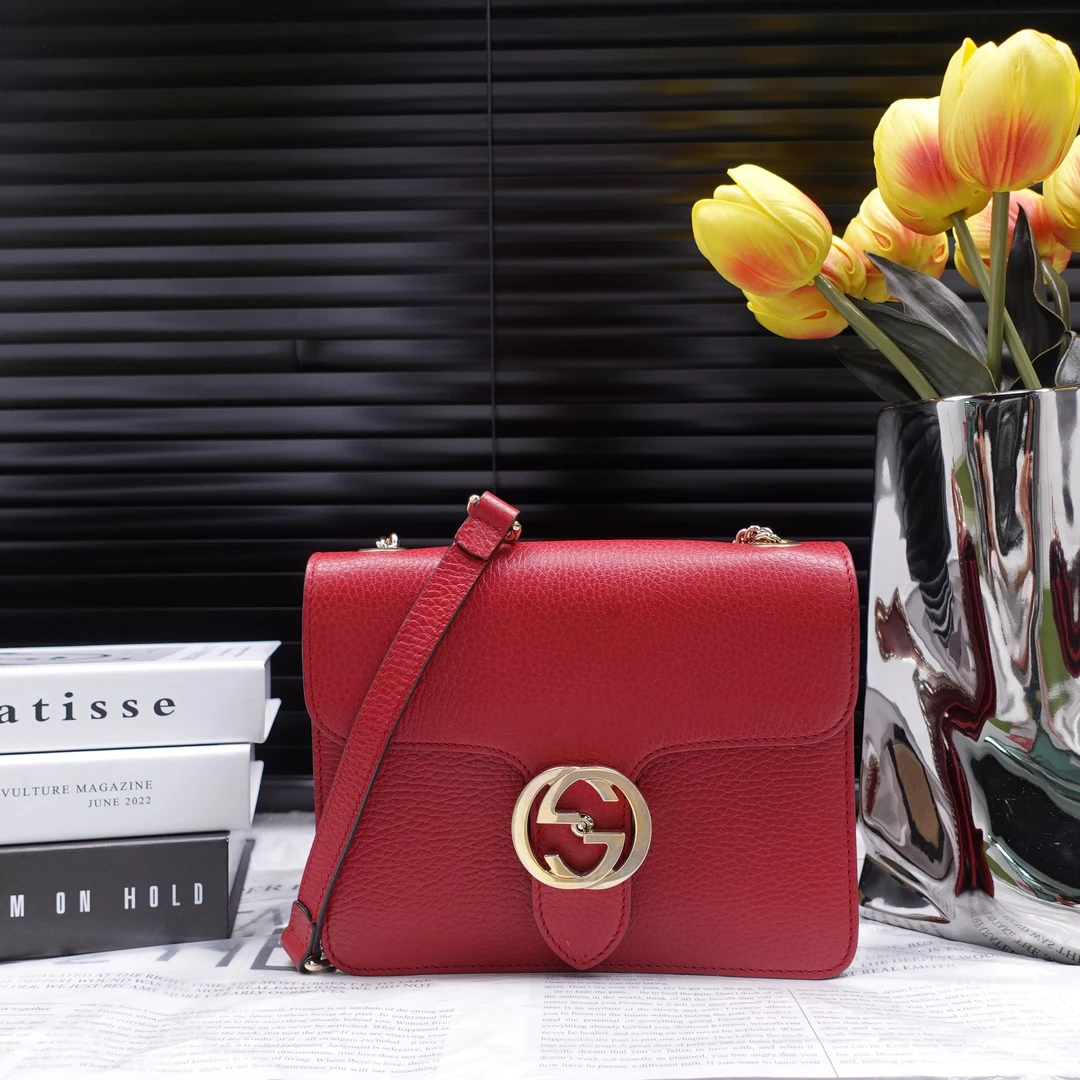 95新 GUCCI/古驰 红色单肩包T10294410