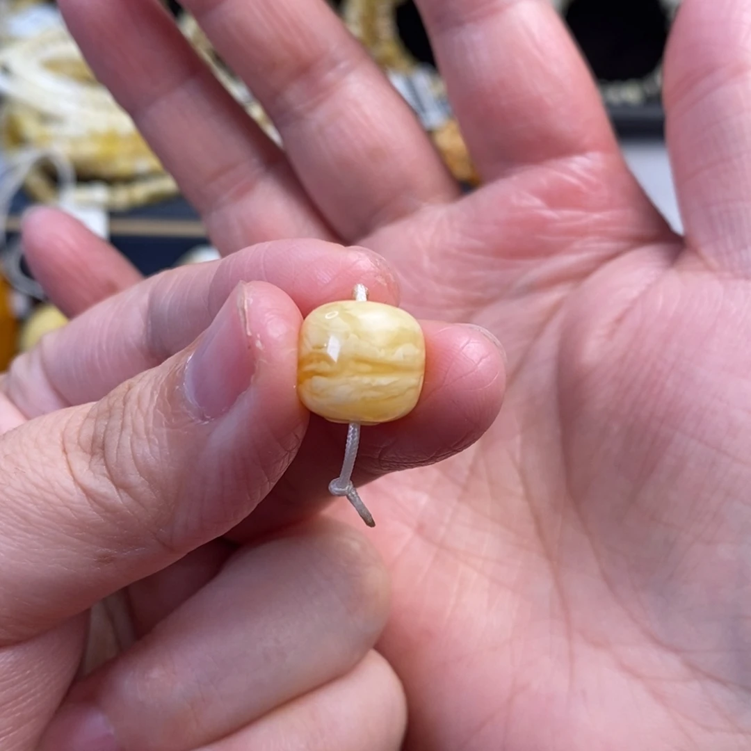 蜜蜡未镶嵌裸石虎皮纹老型单珠12