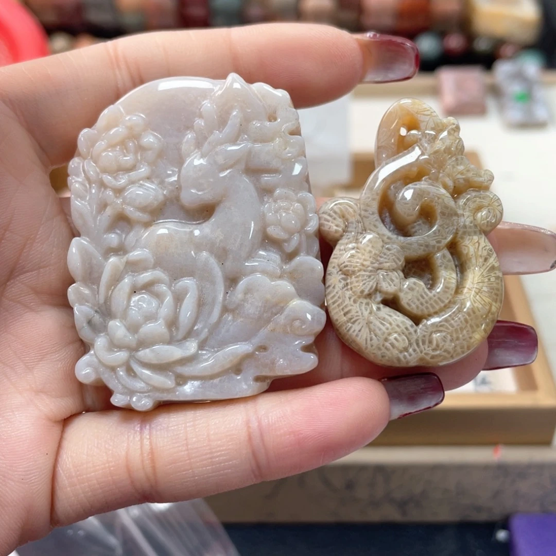 硅化珊瑚（珊瑚玉）手链未镶嵌じ****~387
