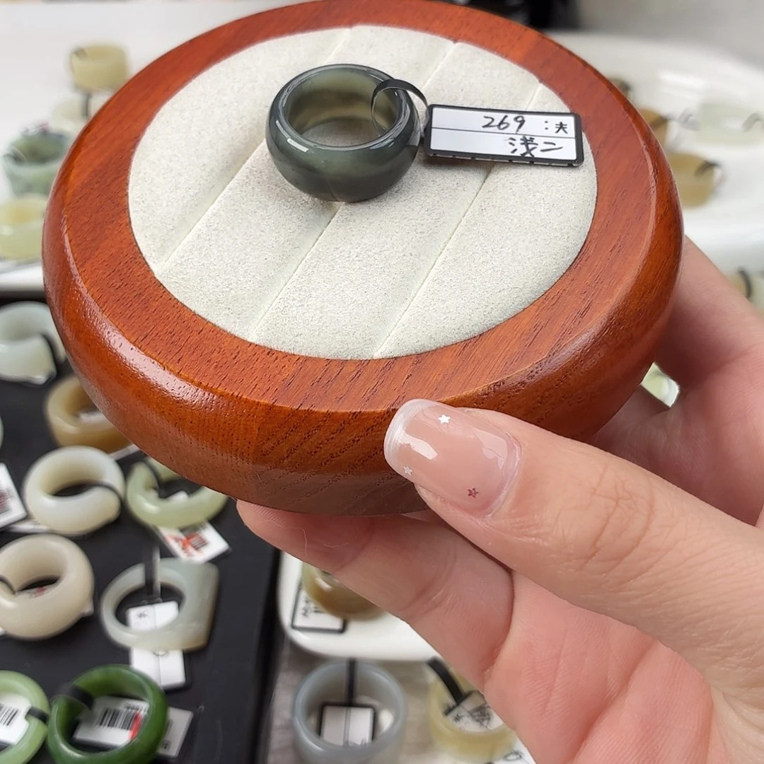 和田玉未镶嵌戒指Q114青花墩墩内径17.1港码14