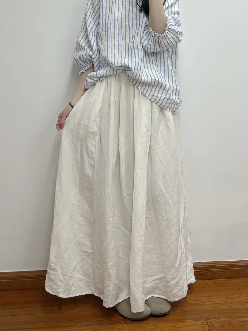 【有间新品】天丝麻大摆长裙