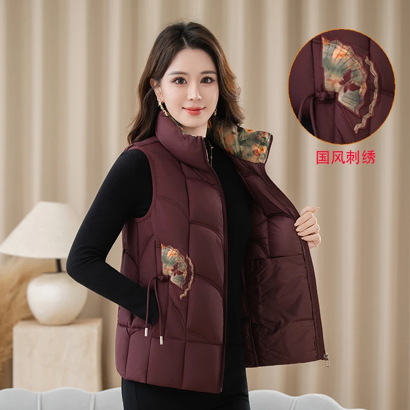 马甲女款外穿2025新款高领棉马甲中式马夹国风大码洋气秋冬季外套