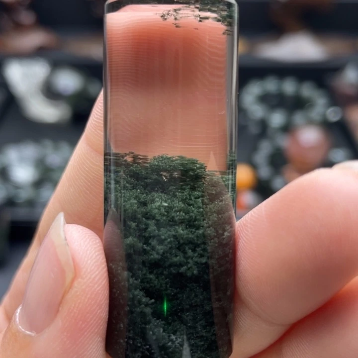 颈饰未镶嵌水晶绿幽灵聚宝盆柱子