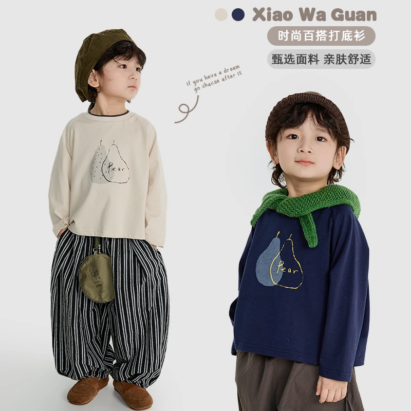 【现货】韩版百搭洋气卡通捏褶T恤（秋款）XWG-25022