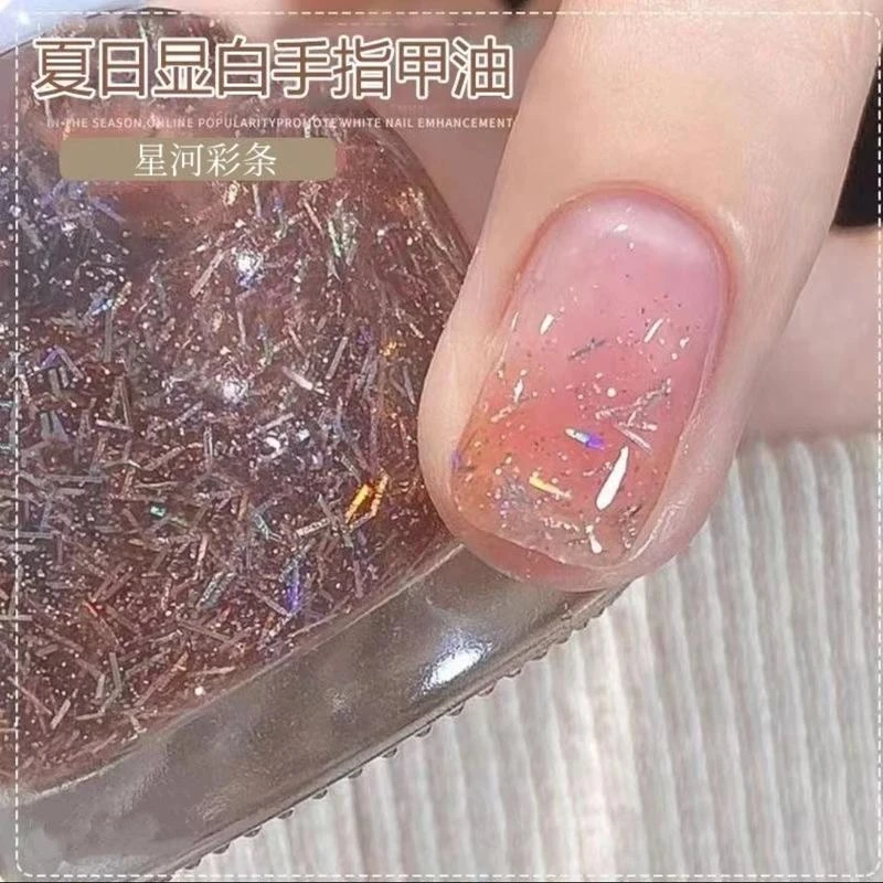 指甲油免烤持久不可撕不掉色快干显白爆闪亮片网红爆款流行色美甲