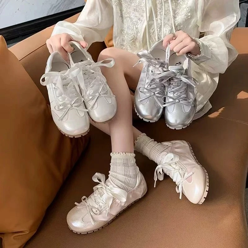 学生系带时尚休闲鞋单鞋鞋子春季常规款厚底百搭套筒白色白搭学生