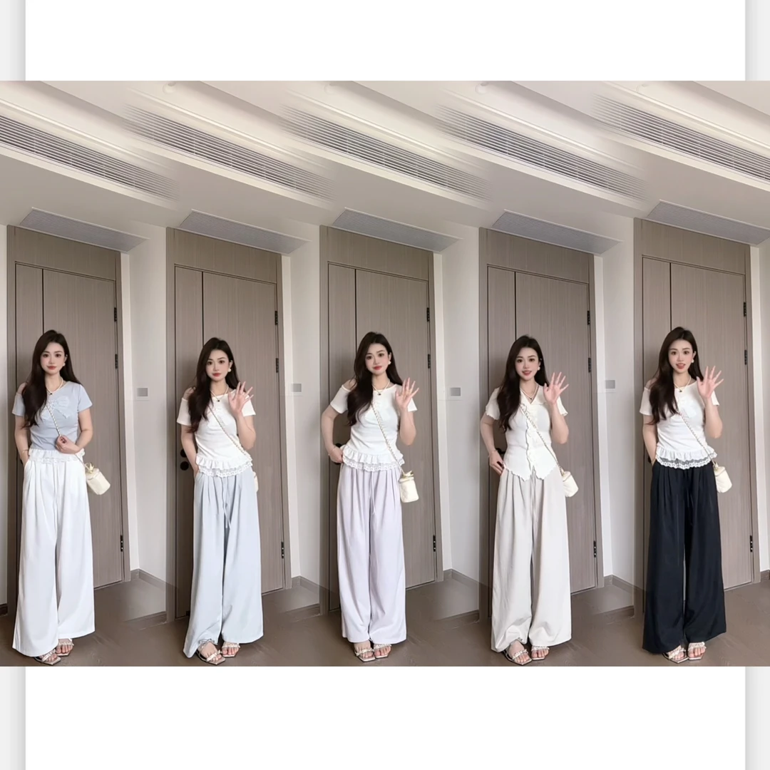 清仓8060-“云朵凉凉裤”压褶山本阔腿拖地裤