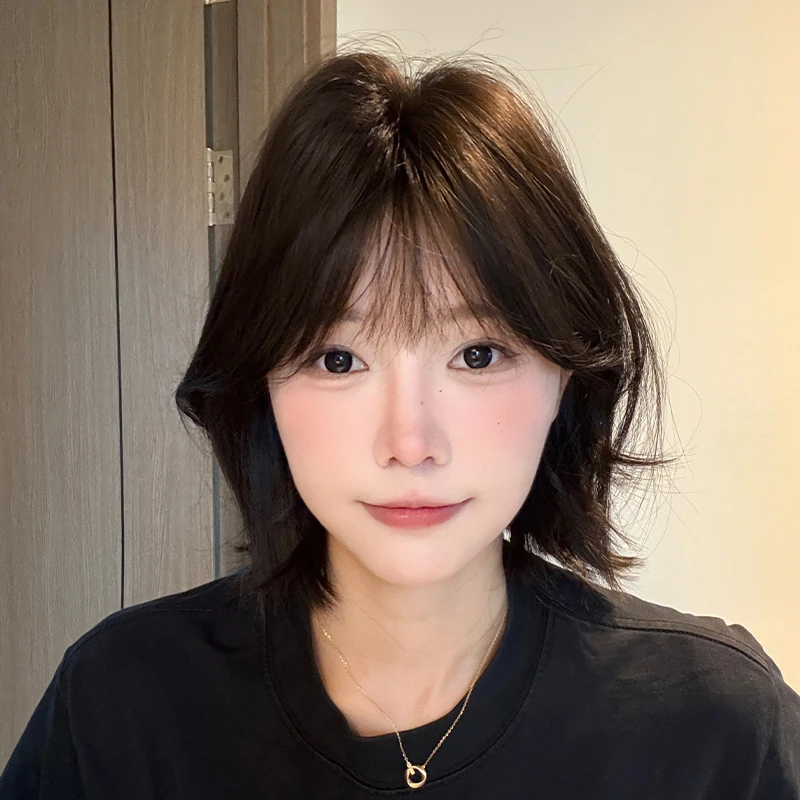 《韩系短发》假发女短发韩系减龄自然仿真人发日常蓬松整顶假发套