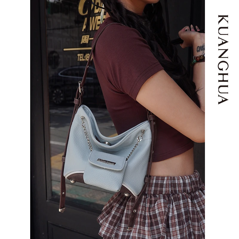 哐花2025新款原创高级感水桶包松弛感包包多巴胺斜挎小包腋