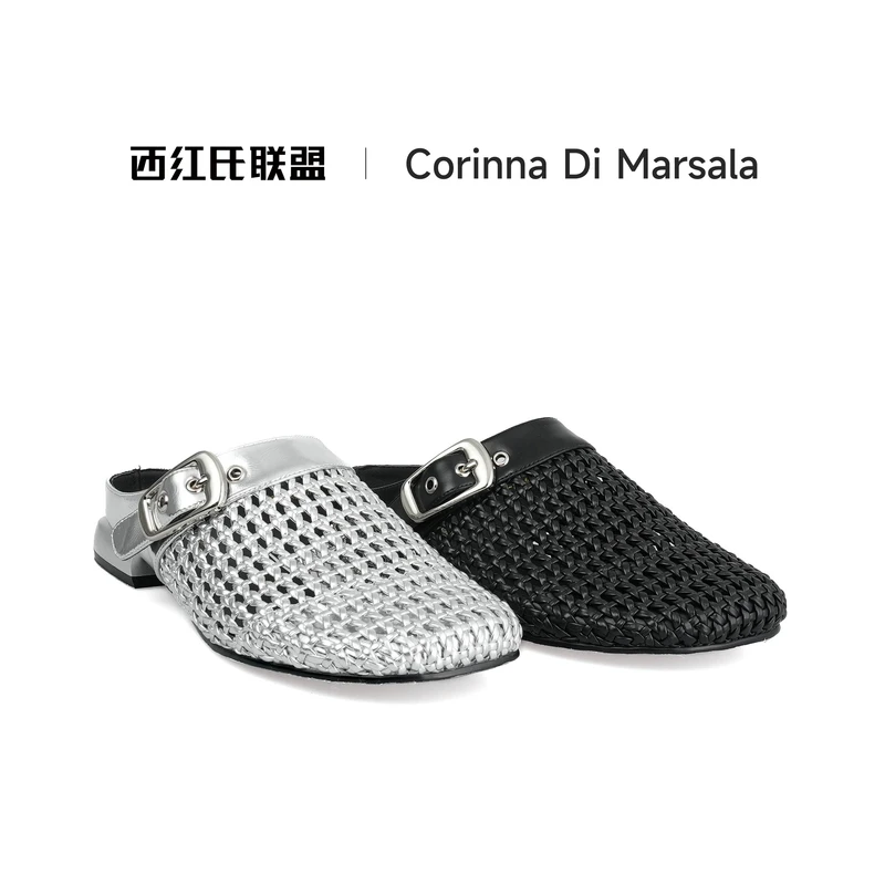 【小马＆大壮】【西红氏联盟】夏季编织镂空勃肯凉鞋跟高2cm半码拍大