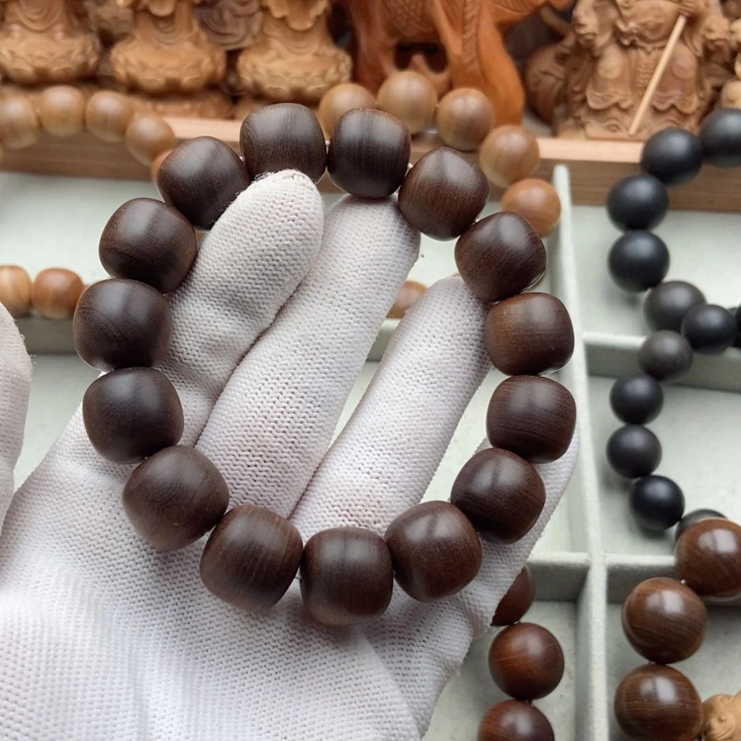 檀香木手串/手链联****）15.16老山檀香黑沉药香手串