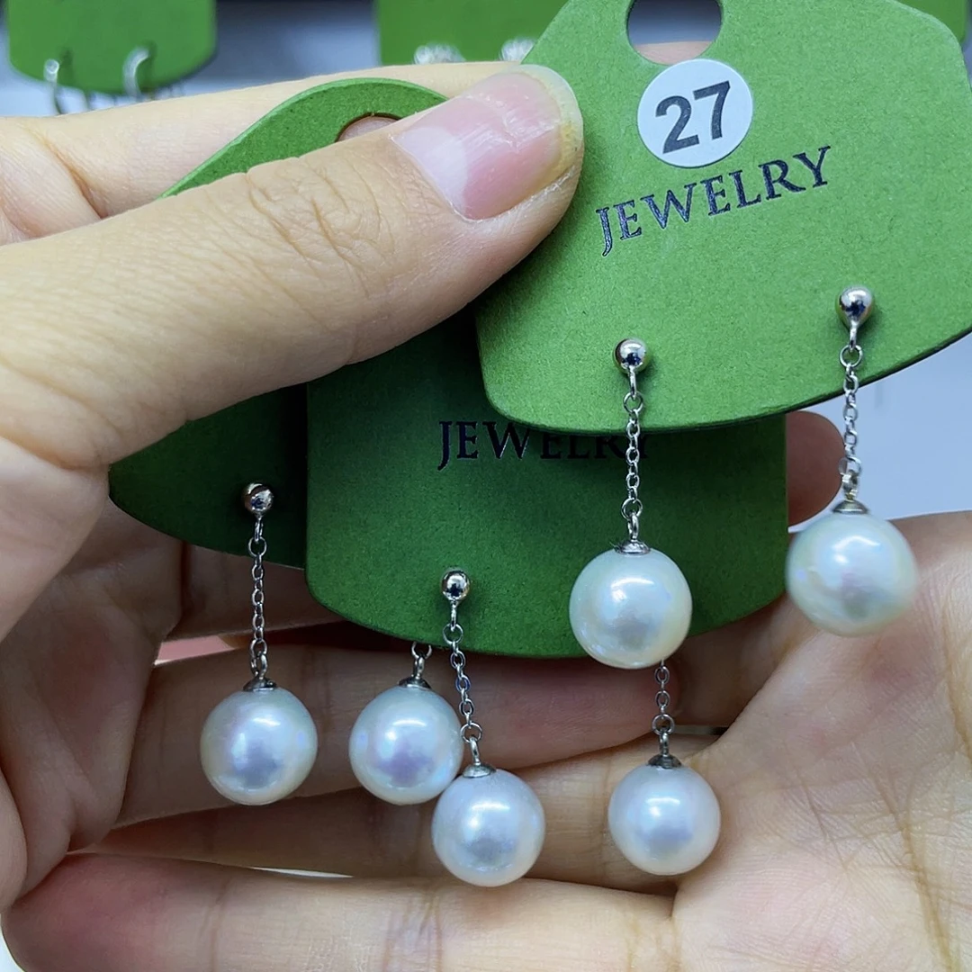 银S925镶嵌耳饰淡水珍珠