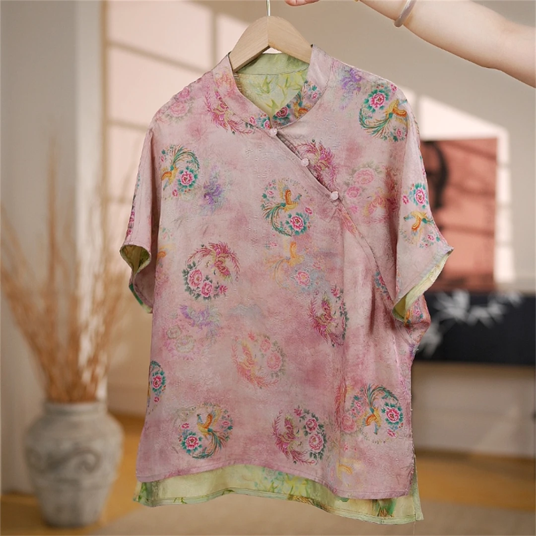 凤穿牡丹｜新中式国风时尚百搭重磅上衣小衫-5332