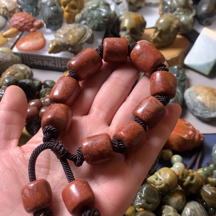 岫岩河磨玉（透闪石质玉）手链未镶嵌