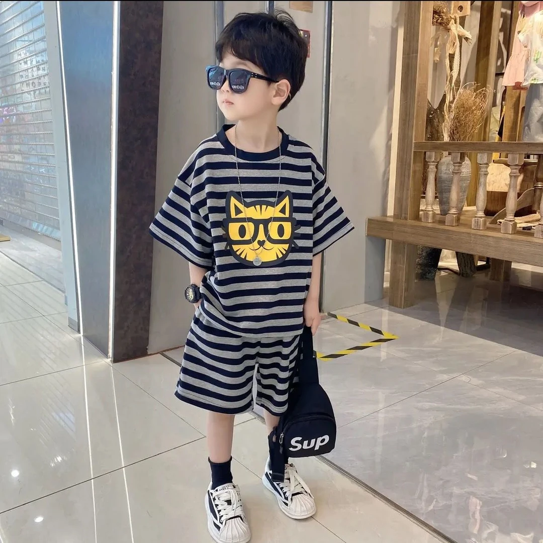 男童套装2025新款洋气夏装儿童衣服酷酷帅气短裤短袖潮韩版t恤