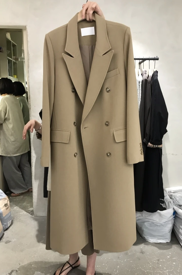 xxs码小矮个子西装中长款毛呢外套女秋冬正肩赫本风夹棉呢子大衣