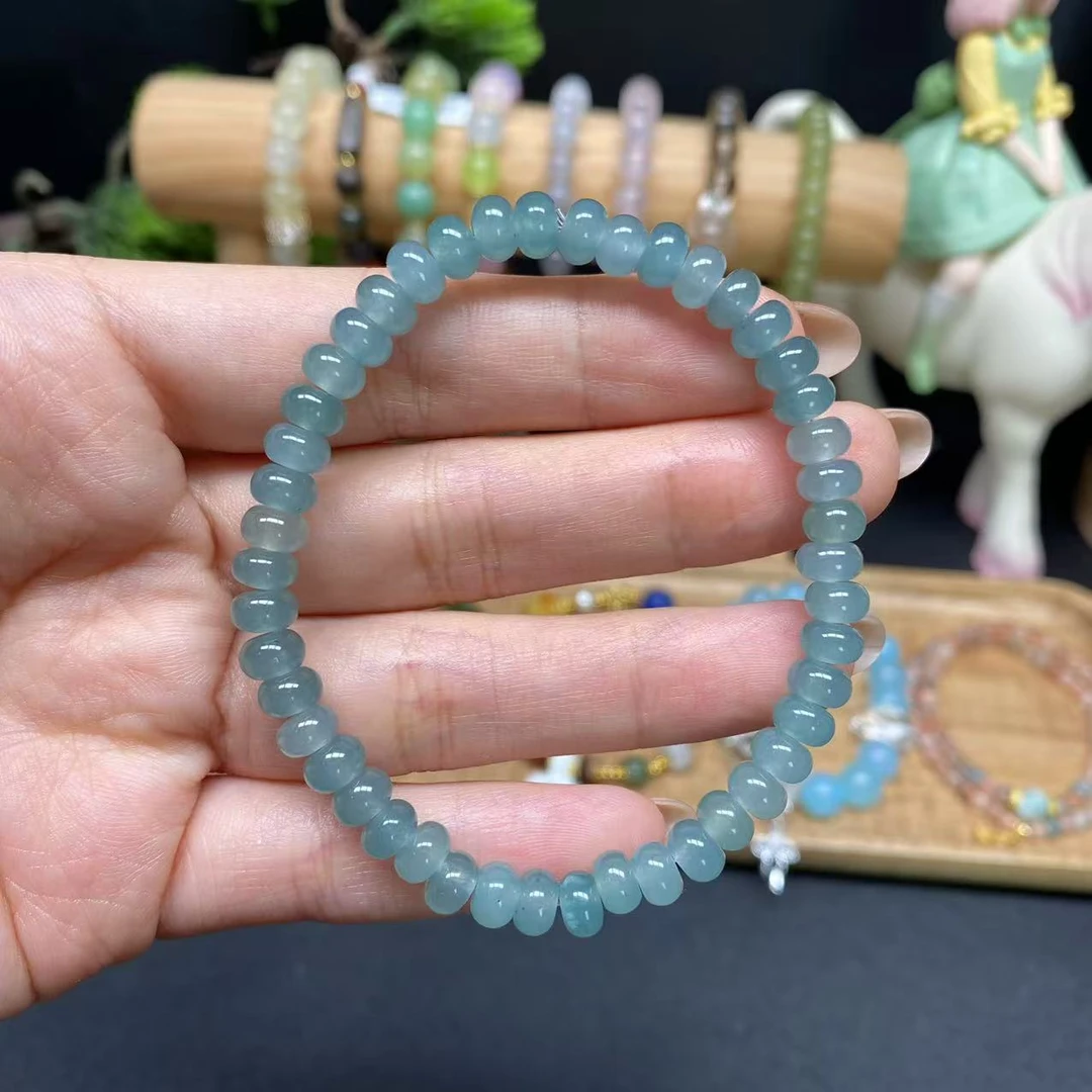 【蓝冰翠算盘手串】A750素圈算盘手串时尚清新女款百搭精美