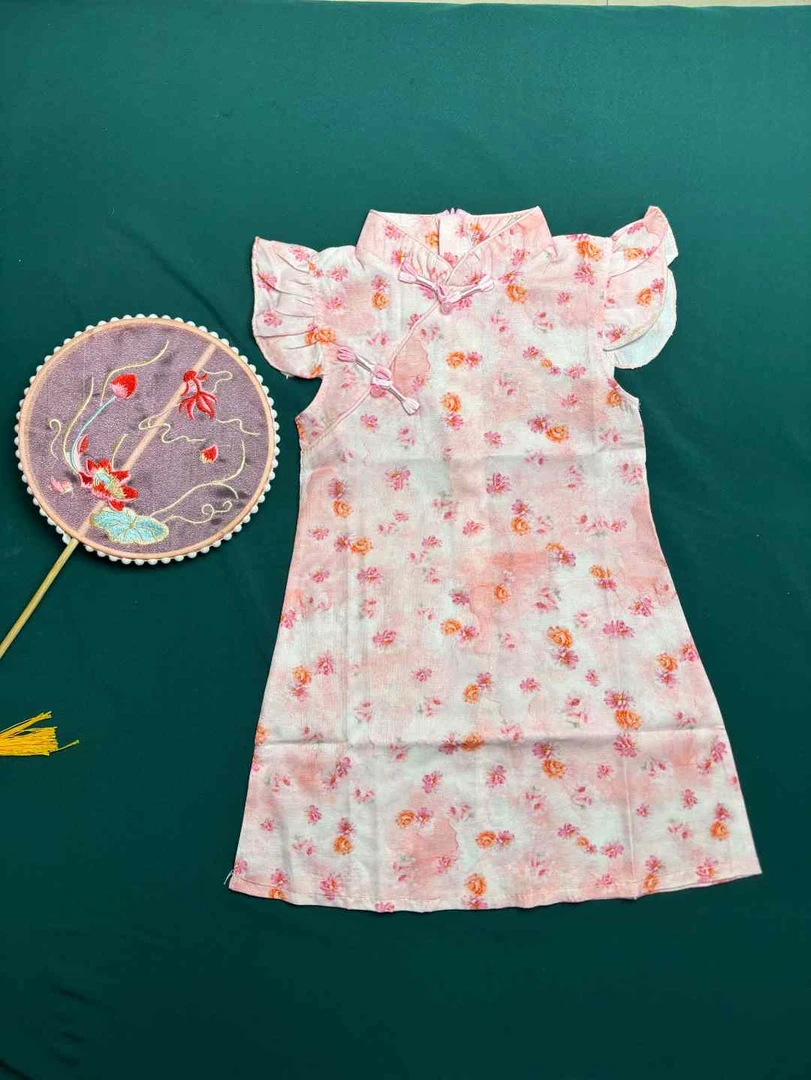 女童旗袍连衣裙夏季新款儿童国风女孩中式汉服洋气碎花公主裙