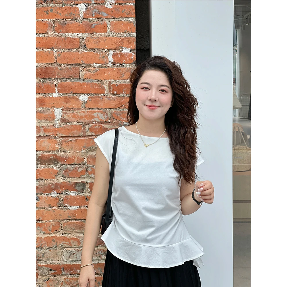 WenWen小个子韩版时尚褶皱衬衫百搭洋气荷叶边小衫瘦上衣3990