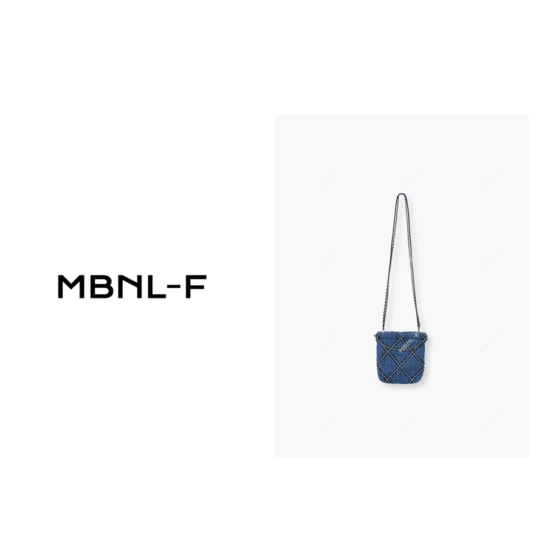 MBNL-F 丹宁做旧水桶包 2024S/S新品 百搭单肩包 秦磊XM-BB4578