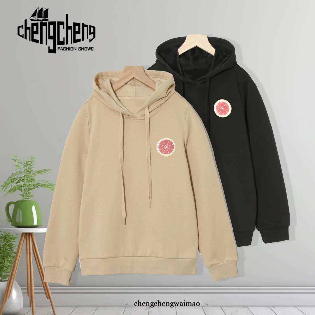 连帽加绒保暖时尚潮流设计感男女同款卫衣休闲宽松简约PA-N460